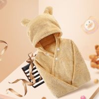 HX5D Baby Cartoon Cute Bear Animal Hooded Bath Towel Ultra Soft Absorbent Bathrobe