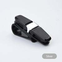 4Colors Portable Multifunction Creative Universal Auto Accessories Ticket Card 180° Rotatable Carbon Fiber Car Sunglasses Holder