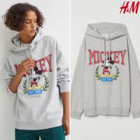 เสื้อฮู้ดมิกกี้ลายสกรีน ผ้านิ่ม Disney x H&amp;M Motif Mickey Hoodie แท้?