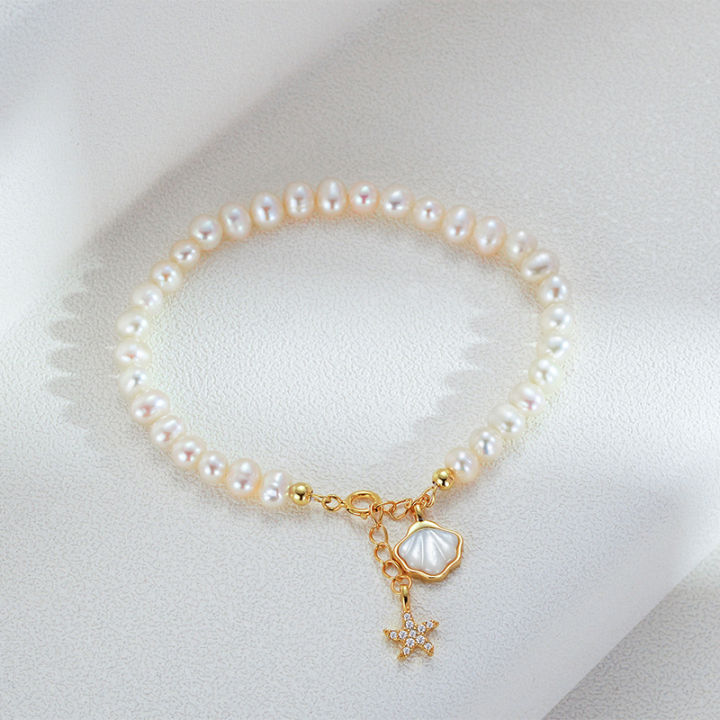 gift-girlfriend-bracelet-wear-comfortable-bracelet-freshwater-pearl-bracelet-shell-hand-decorated-freshwater-pearl-bracelet-shell-hand-decoration