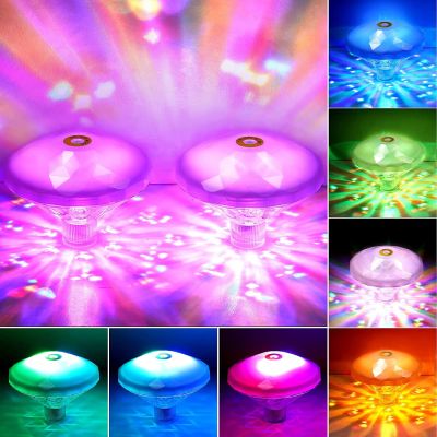 สร้างสรรค์ LED ที่มีสีสันสระว่ายน้ำไฟฉายโคมไฟกันน้ำลอยสระว่ายน้ำพรรคตกแต่งบรรยากาศโคมไฟ