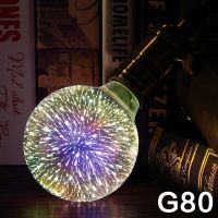 【Fast-selling】 หลอดไฟ3D E27 Led RGB โคมไฟวันหยุดตกแต่งคริสต์มาส A60 ST64 G80 G95 G125เพชรหัวใจกะโหลกศีรษะ110V 220V หลอดไฟ LED