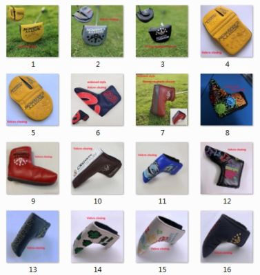 Golf Blade Putter Cover Semicircle Center Shaft Square Side Shaft Club Head Cap Free Shipping