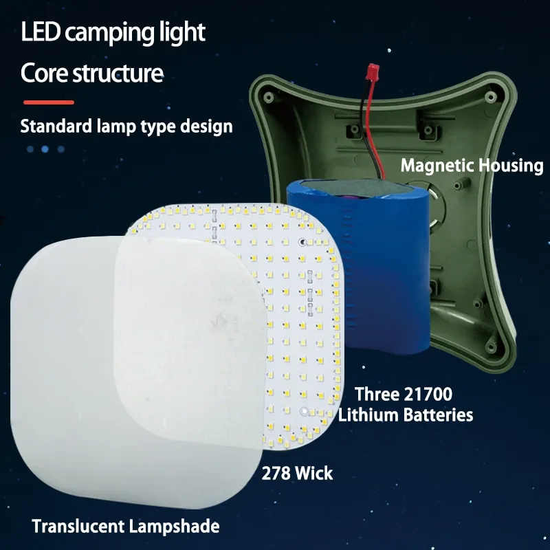 MOSLIGHTING Rechargeable Camping Light with Magnet Zoom Portable Torch  Strong Tent lantern Work Maintenance Lighting LED 80W