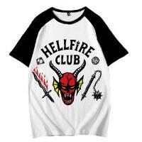 เด็กใหม่คนแปลกหน้า4เสื้อยืดการ์ตูน Hellfire Club พิมพ์ชายหญิง Tees เด็กเสื้อแขนสั้นเสื้อผ้า3-14ปี