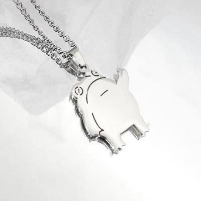 JDY6H 2023 Hip Hop Titanium Steel Pendant Necklace For Women Men Cute Kpop Korean Fashion Doodle Necklace Couple Jewelry Party Gift