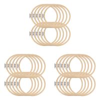 30 Pieces 6.7Inch 17cm Round Wooden Embroidery Hoops Set Bulk Adjustable Bamboo Circle Cross Stitch Hoop Ring