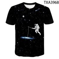 2023 NEWSpace Galaxy นักบินอวกาศ3D เสื้อยืดผู้ชายผู้หญิงเด็ก Universe พิมพ์ Star Sky เด็กผู้หญิงเสื้อยืดแฟชั่น Streetwear Tops Tee