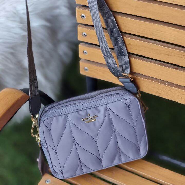 CODOriginal Kate Spade Ellie Double Zip Women's Nylon Camera Bag Grey