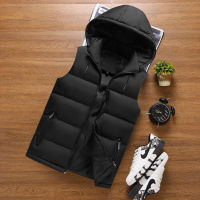 Ymwmhu 6XL Mens Vest Fashion Solid Autumn Sleeveless Jackets Plus Size Hooded Waistcoat Streetwear Loose Fit Male Vests