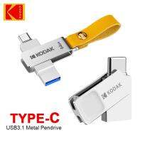 Kodak แฟลชไดร์ฟ USB 32กิกะไบต์64กิกะไบต์ชนิด C 2 In 1เพนไดรฟ์โลหะ USB3.1 OTG Stick ความเร็วสูง U-Disk สำหรับแล็ปท็อปสมาร์ทโฟนชิ้น