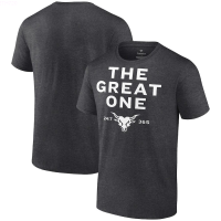 2023-Summer Fanatics Masculinas Charcoal Black Brand The Rock A Grande Camiseta