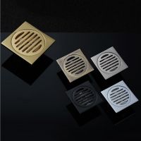 10*10cm Square Stainless Steel Brass Self-sealing Core Floor Drain  Black/Gold Odor-resistant Prevent Backwater Floor Drain Traps  Drains