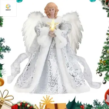 Christmas Angel Topper Angel Doll Tree Top Star Reusable Feather