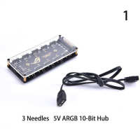 5V 3/4pin 10 Hub Splitter SATA Power ARGB/RGB Adapter LED Extension Cable