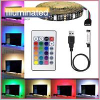 ILLUMINATED SHOP 0.5-5เมตรค่ะ ไฟเส้น LED แบบ USB 5050 RGB 5V ค่ะ ไฟเส้น ลดกระหน่ำ พร้อมรีโมทคอนโทรล โคมไฟบรรยากาศพื้นหลังทีวี อุปกรณ์สำหรับห้องครัว