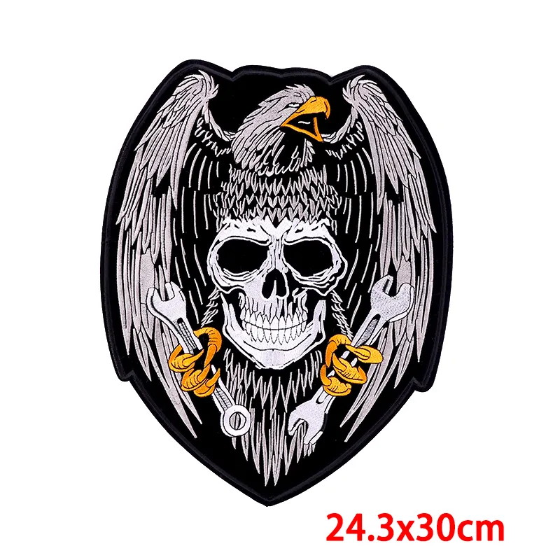 Punk Dragon Patches Large Iron on Patches for Clothing Embroidered Patch  Appliques for Jacket Big Fusible