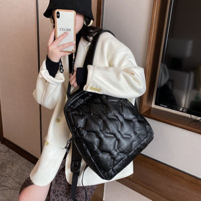Hot 2022 New Down Cotton Women Backpack Fashion Travel Shoulder Bag Lightweight Backpacks Youth Ladies School Bag.กระเป๋า