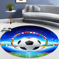 Round Carpet Living Room 3D Printed Anti-Slip Football Carpet Children Bedroom Rug Computer Chair Pad Soccer Mat Home Decoration