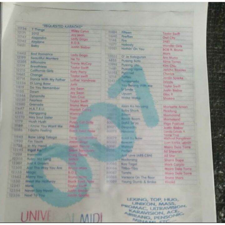 Universal Karaoke Song Book For Hug Promac Karavision Ace Arirang Ang Many More♣ Lazada PH