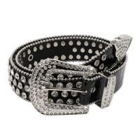 Trendy Crystal Rhinestone Leather Belt for Women Luxury Silver Bead Cowgirl Cowboy Strass Belts Bling Ceinture Strap Waistband