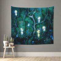 【CW】┋❒  Kodama Mononoke Studio Tapestry Wall Hanging Hippie Polyester Decoration