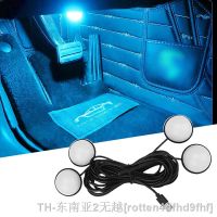 hyfﺴ▬❄ Car Foot Ambient Lights 3 Colors Atmosphere Star Bulb Interior with Four Night Lamp