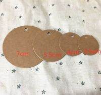 100pcs/lot Brown Kraft Paper Tags Round Luggage Note Wedding Cards Blank Craft Paper Gift Tags Artificial Flowers  Plants