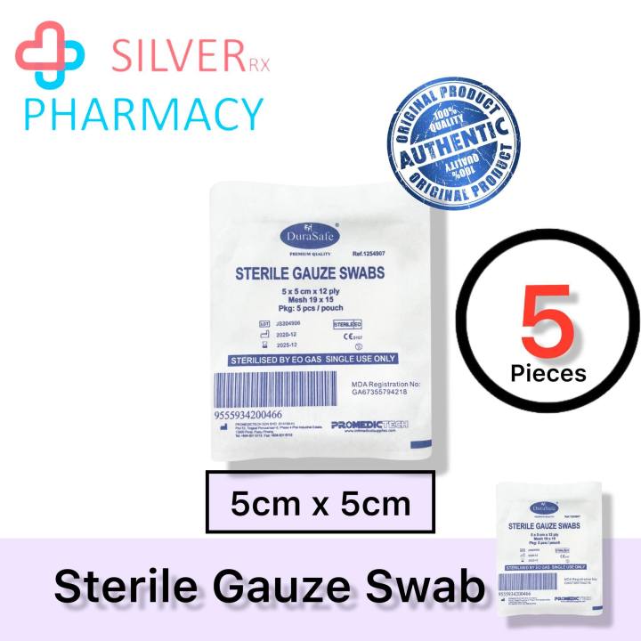 [Exp 12/2025] Durasafe Sterile Gauze Swabs [ 5cm X 5cm ] / [ 7.5cm X 7 ...