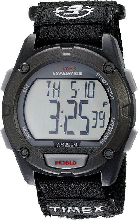 Timex Expedition Digital Chrono Alarm Timer 39mm Watch Black Gray