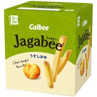 Happy moment with us ? Calbee Jagabee Japan 80g.  (16gx5packs) มันฝรั่งแท่งอบกรอบ ญี่ปุ่น รสเกลือ 80 กรัม.?