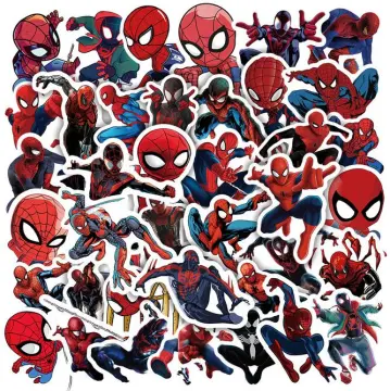 10/30/50/100PCS Disney Marvel The Avengers Neon Stickers Spider-Man Anime  Kids