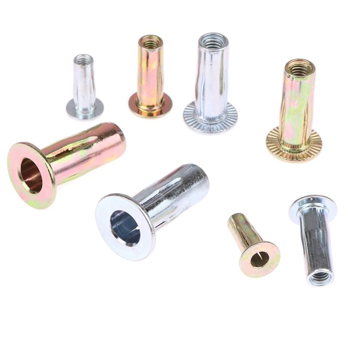 5pcs-304-stainless-steel-petal-rivets-nut-pull-rivet-bolt-cap-slotted-color-zinc-plating-license-plate-fixed-screw-m4-m5-m6-m8