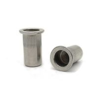 【CC】 SUS304 Flat head rivet nut Sealed stripes body close end M4 M5 M12  Insert 304PTZW