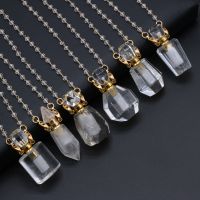 Stone Pendants Perfume Bottle Pendant for Jewelry Diffuser Reiki Necklace Crafts