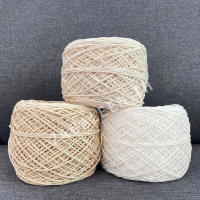 ถูกสุด! knit-เส้นฝ้าย ( แพ็ค 6 ม้วน ) ไหมพรม ถักโครเชต์ cotton yarn ธรรมชาติ 100 %