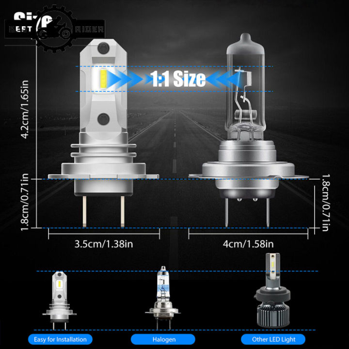 หลอดไฟไฟหน้ารถมอเตอร์ไซค์แบบ-led-h7-14000lm-ไฟหน้ารถมอเตอร์ไซค์แบบ-led-สูง-ต่ำสีขาว6500k-ชุดแปลงไฟ-ip67กันน้ำ2ชิ้น