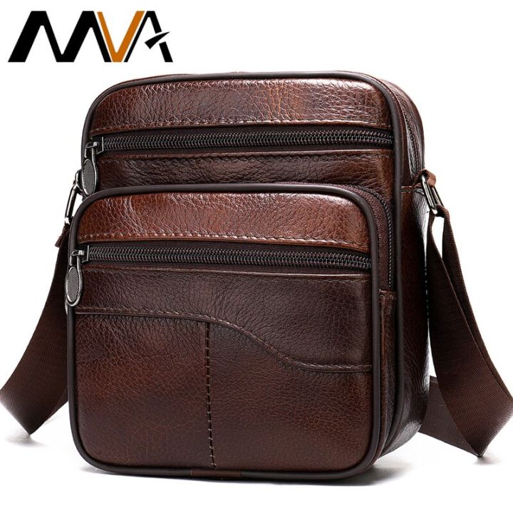 mva-กระเป๋าผู้ชายกระเป๋าหนังแท้สะพายหนังผู้ชายกระเป๋าสะพายข้างขนาดเล็กกระเป๋าสะพายผู้ชายแฟชั่น0501