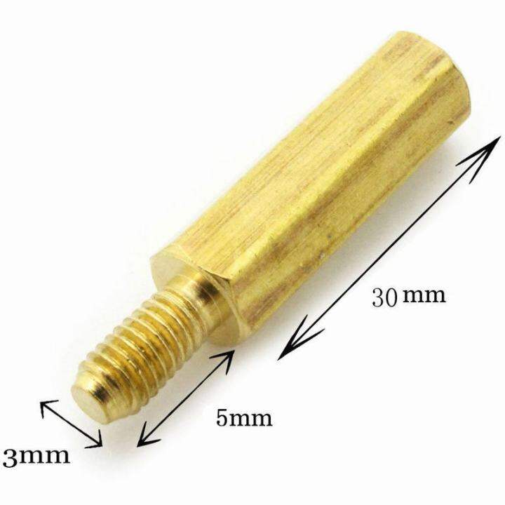 5PCS,M3X30+5mm Brass Hexagonal Threaded Spacers Hexagon Copper Post ...