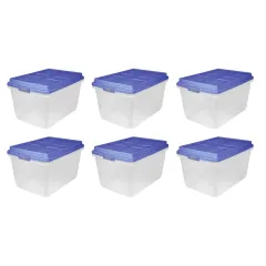 Sterilite 50 Gal Tote Box, Titanium Case of 4