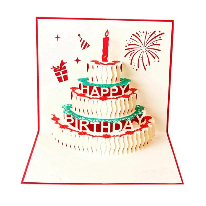 Happy Birthday card with cake - Photoshop Vectors | BrushLovers.com