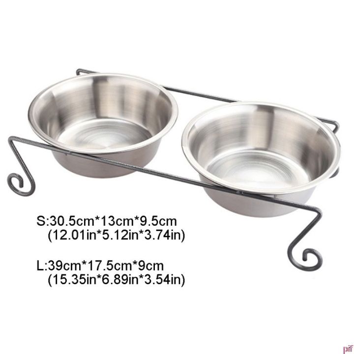pet-feeder-for-dog-cat-stainless-steel-food-and-water-bowls-with-iron-stand-multifunction-strong-sturdy-pet-supplies