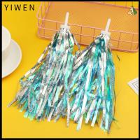 YIWEN 2pcs สีสัน เด็กผู้หญิง เด็กผู้ชาย อุปกรณ์ปั่นจักรยาน พู่ห้อยแฮนด์รถสามล้อ อะไหล่สกู๊ตเตอร์ ตกแต่งจักรยานจักรยาน สตรีมเมอร์ พู่