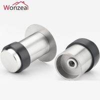 Stainless Steel Door Stops Double Use with 3M Glue or Screws Suction Anti-Collision Rubber Stopper Turtle Has Binding Resistance Door Hardware Locks