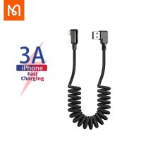 [A Necessary]♈USB MCDODO สายเคเบิลหลอดไฟรถดึงกลับได้สปริง3A ตัวชาร์จไฟสำหรับ Iphone เร็ว11pro ชาร์จข้อมูลสูงสุด X XS XR