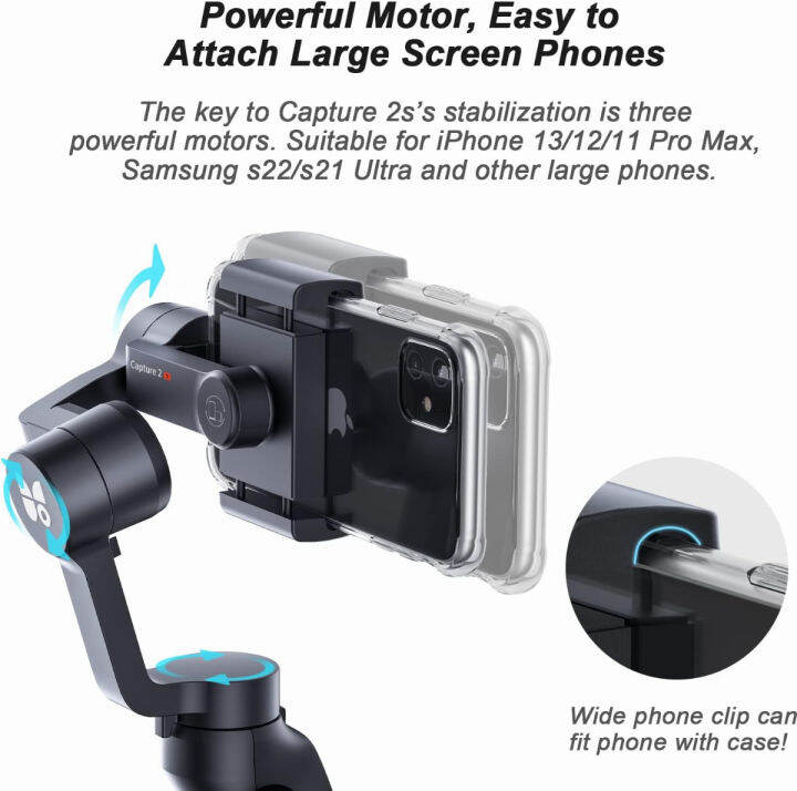 3-axis-gimbal-stabilizer-for-iphone-13-12-11-pro-max-xs-x-xr-samsung-s21-s20-android-smartphone-handheld-gimble-with-focus-wheel-phone-stabilizer-for-video-recording-vlog-funsnap-capture-2s-combo