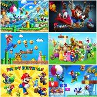 ปาร์ตี้วันเกิดเด็กพื้นหลัง Game Mario สุดๆมาเรียสพี่น้องชุดรูปแบบตัวละครอาบน้ำเด็กแบนเนอร์ฉากหลังอุปกรณ์ประกอบฉากสตูดิโอถ่ายภาพ