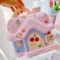 Creative DIY Piggy Bank Cartoon Cute Square Money Boxes Piggy Bank With Lock And Key Children Christmas New Year Gifts For Girls