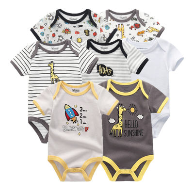 2019เสื้อผ้าเด็กทารกทารกแรกเกิดยูนิคอร์นเสื้อผ้าเด็กผู้หญิงบอดี้สูท J Umpsuit ชุดเสื้อผ้า Ropa Be 0-12เมตรแขนสั้น7ชิ้นล็อต