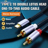 Type C To RCA Audio Cable 2 RCA Aux Cord Converter USB C Audio Line For Mobile Phone Speaker Amplifier Audio Power